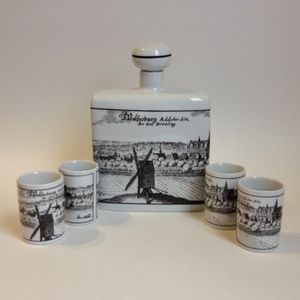 Altenkunstadt Germany Decanter 4 Shot Glasses